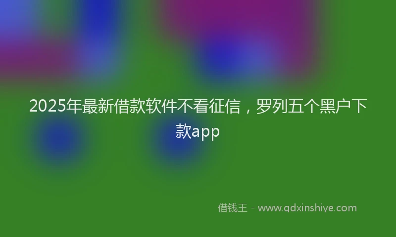 2025年最新借款软件不看征信，罗列五个黑户下款app