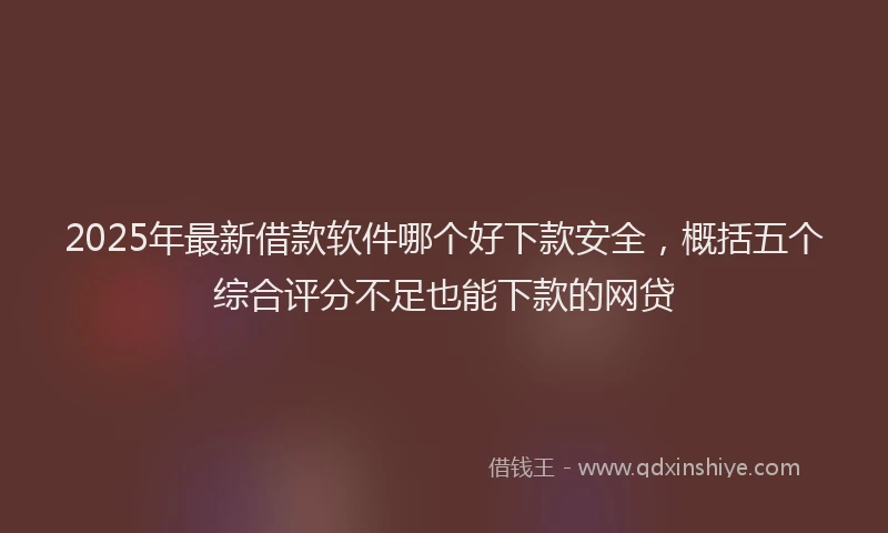 2025年最新借款软件哪个好下款安全，概括五个综合评分不足也能下款的网贷