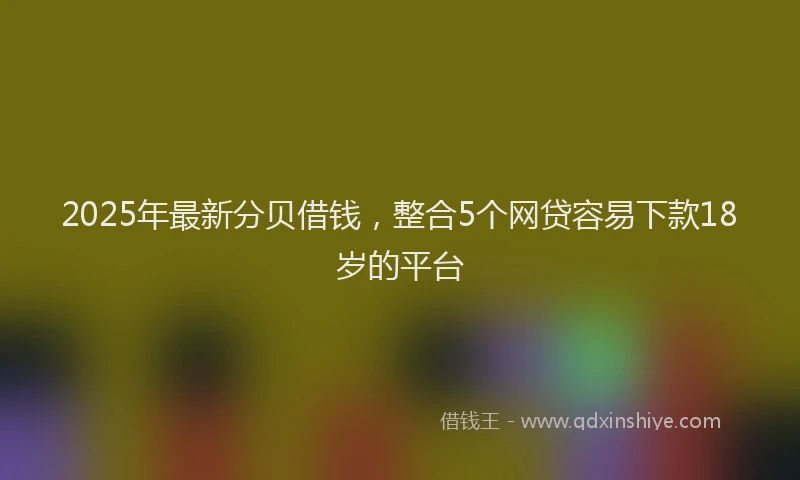 2025年最新分贝借钱，整合5个网贷容易下款18岁的平台