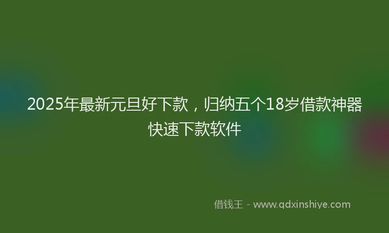 2025年最新元旦好下款，归纳五个18岁借款神器快速下款软件