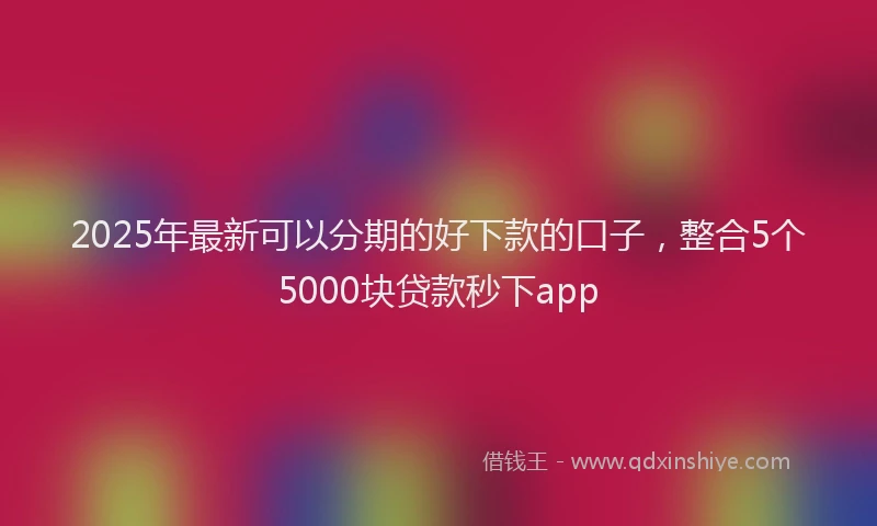 2025年最新可以分期的好下款的口子，整合5个5000块贷款秒下app
