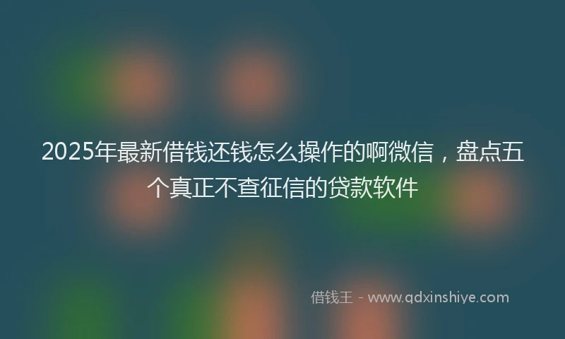 2025年最新借钱还钱怎么操作的啊微信，盘点五个真正不查征信的贷款软件