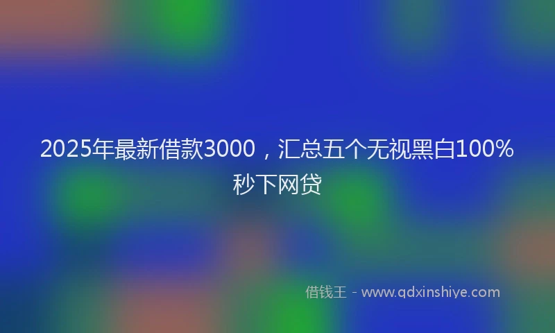 2025年最新借款3000，汇总五个无视黑白100%秒下网贷