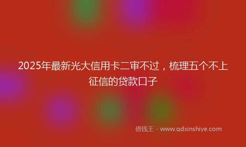 2025年最新光大信用卡二审不过，梳理五个不上征信的贷款口子
