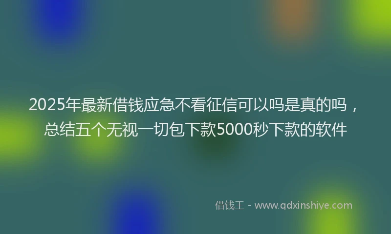 2025年最新借钱应急不看征信可以吗是真的吗，总结五个无视一切包下款5000秒下款的软件