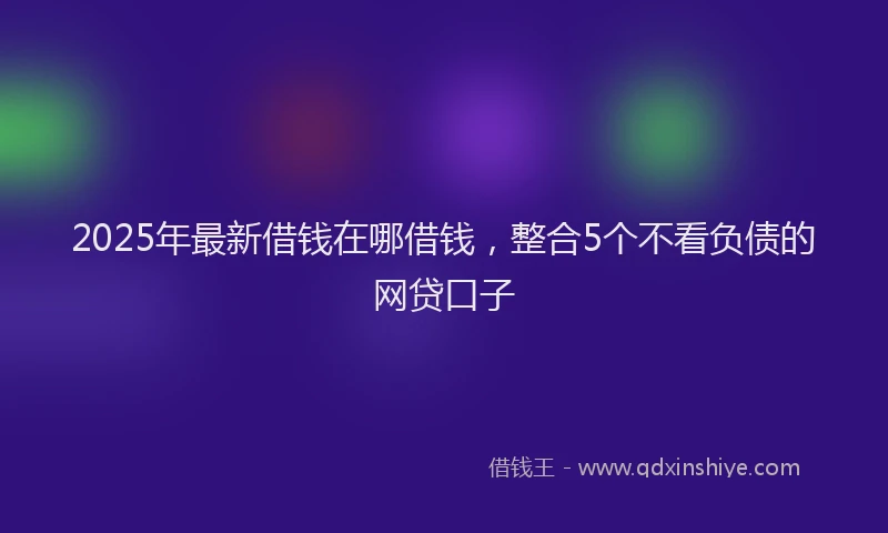 2025年最新借钱在哪借钱，整合5个不看负债的网贷口子