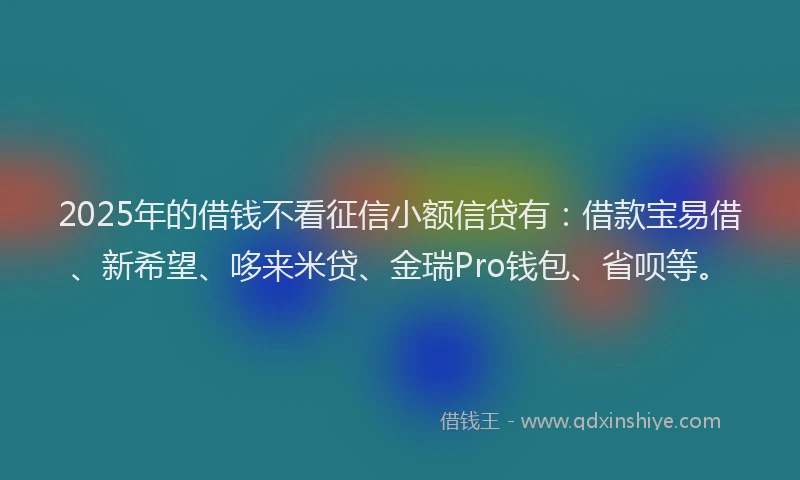 2025年的借钱不看征信小额信贷有：借款宝易借、新希望、哆来米贷、金瑞Pro钱包、省呗等。