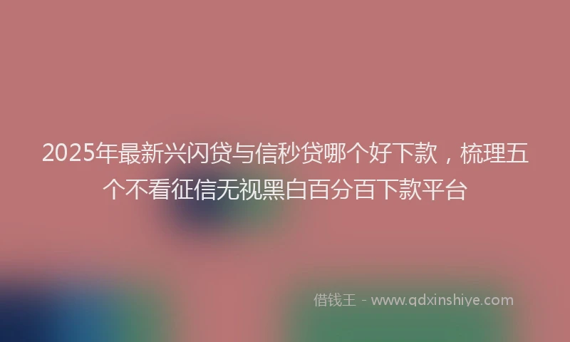 2025年最新兴闪贷与信秒贷哪个好下款，梳理五个不看征信无视黑白百分百下款平台