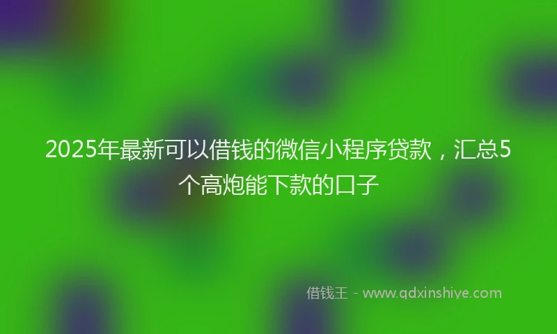 2025年最新可以借钱的微信小程序贷款，汇总5个高炮能下款的口子