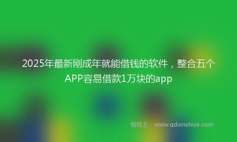 2025年最新刚成年就能借钱的软件，整合五个APP容易借款1万块的app
