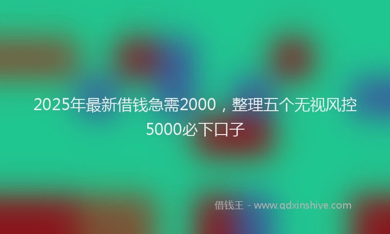 2025年最新借钱急需2000，整理五个无视风控5000必下口子