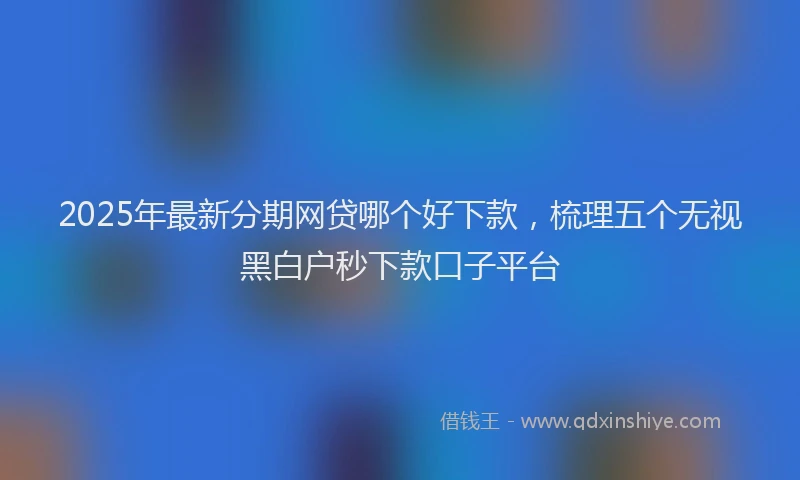 2025年最新分期网贷哪个好下款，梳理五个无视黑白户秒下款口子平台