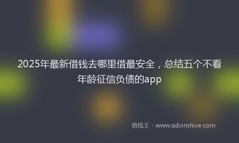 2025年最新借钱去哪里借最安全，总结五个不看年龄征信负债的app