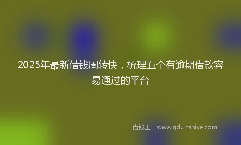 2025年最新借钱周转快，梳理五个有逾期借款容易通过的平台
