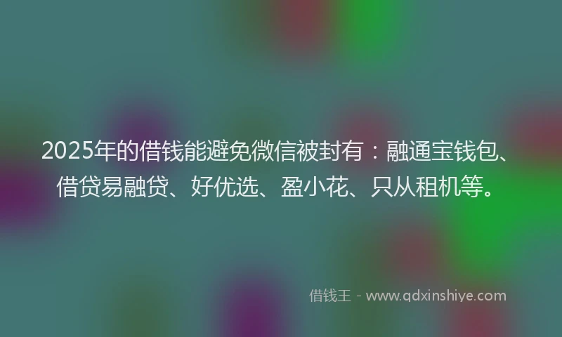 2025年的借钱能避免微信被封有：融通宝钱包、借贷易融贷、好优选、盈小花、只从租机等。