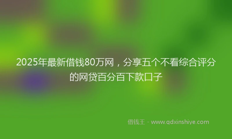2025年最新借钱80万网，分享五个不看综合评分的网贷百分百下款口子