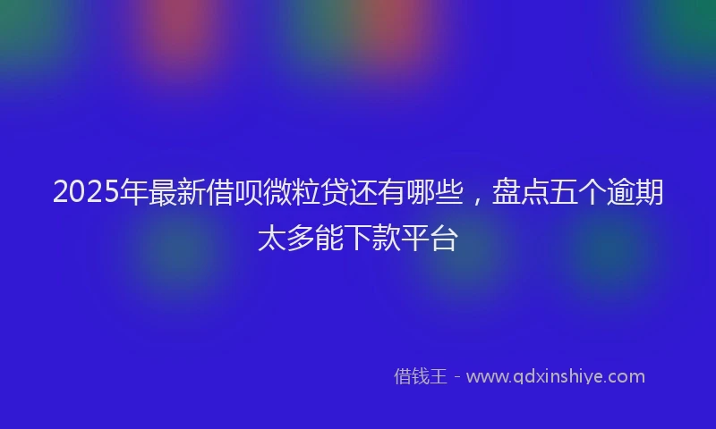 2025年最新借呗微粒贷还有哪些，盘点五个逾期太多能下款平台