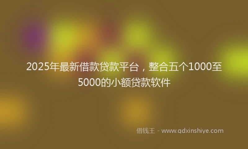 2025年最新借款贷款平台，整合五个1000至5000的小额贷款软件