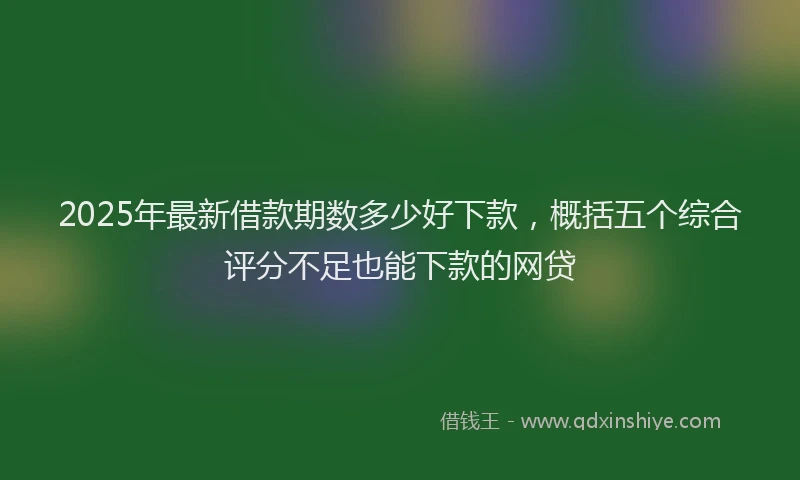 2025年最新借款期数多少好下款，概括五个综合评分不足也能下款的网贷