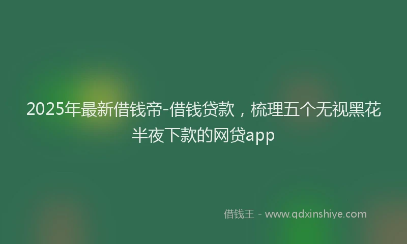 2025年最新借钱帝-借钱贷款，梳理五个无视黑花半夜下款的网贷app