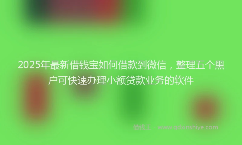 2025年最新借钱宝如何借款到微信，整理五个黑户可快速办理小额贷款业务的软件