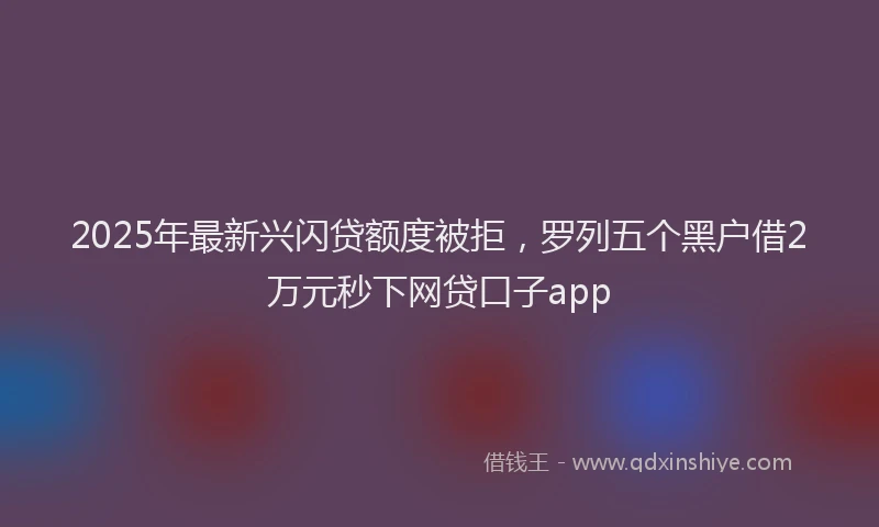 2025年最新兴闪贷额度被拒，罗列五个黑户借2万元秒下网贷口子app