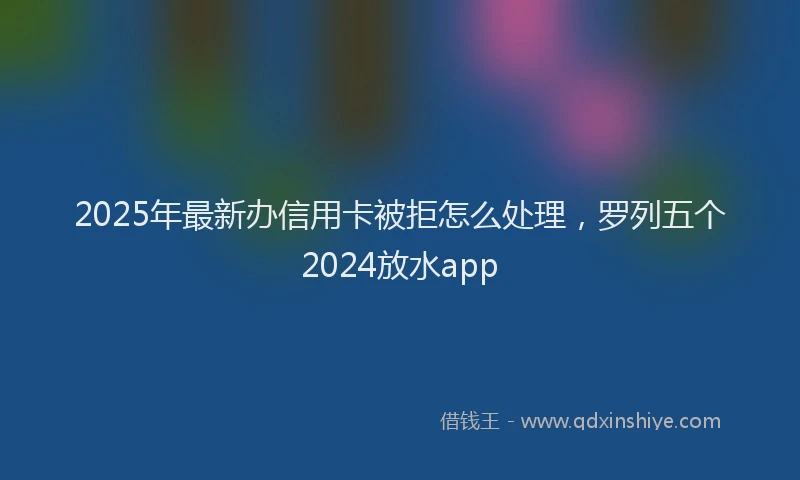 2025年最新办信用卡被拒怎么处理，罗列五个2024放水app