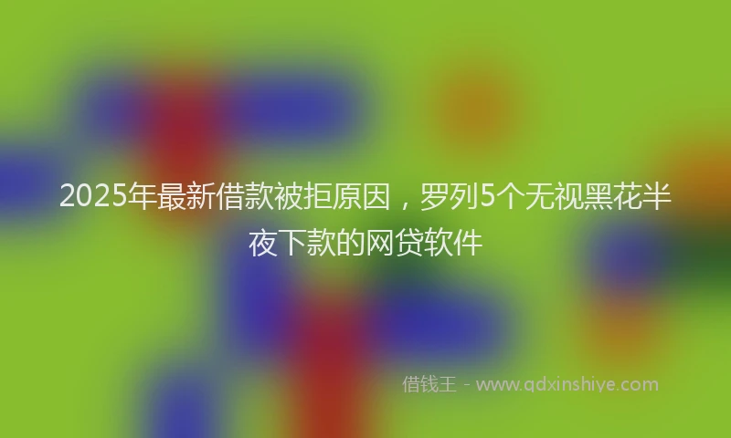 2025年最新借款被拒原因，罗列5个无视黑花半夜下款的网贷软件