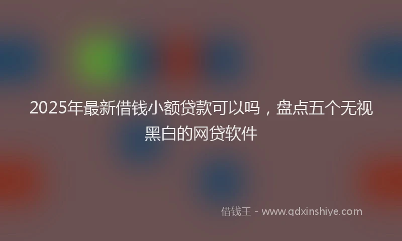2025年最新借钱小额贷款可以吗，盘点五个无视黑白的网贷软件