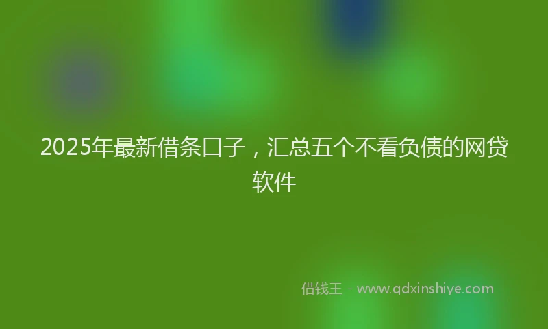2025年最新借条口子，汇总五个不看负债的网贷软件