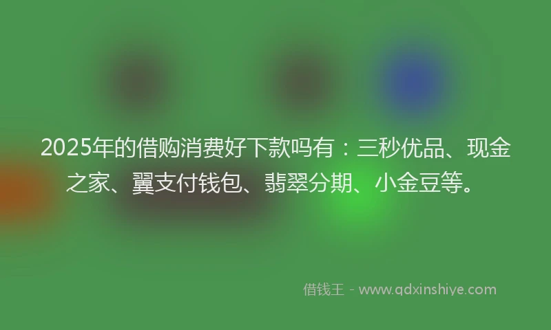 2025年的借购消费好下款吗有：三秒优品、现金之家、翼支付钱包、翡翠分期、小金豆等。