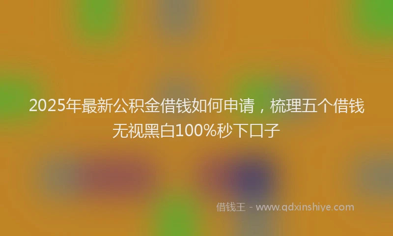 2025年最新公积金借钱如何申请，梳理五个借钱无视黑白100%秒下口子