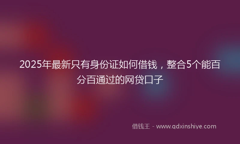 2025年最新只有身份证如何借钱，整合5个能百分百通过的网贷口子
