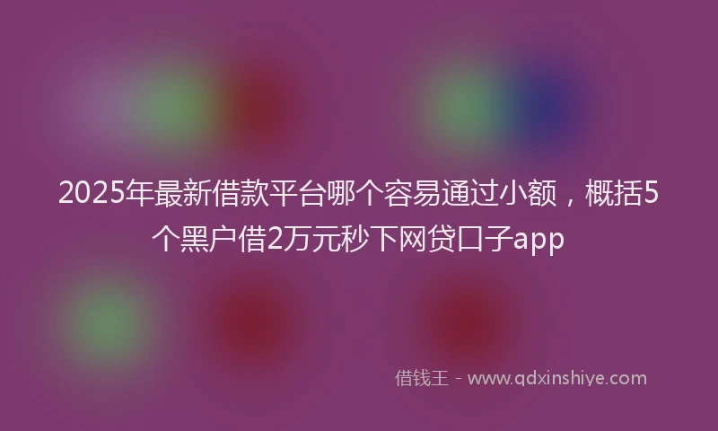 2025年最新借款平台哪个容易通过小额，概括5个黑户借2万元秒下网贷口子app