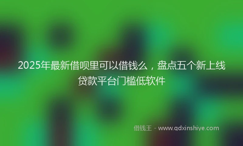 2025年最新借呗里可以借钱么，盘点五个新上线贷款平台门槛低软件