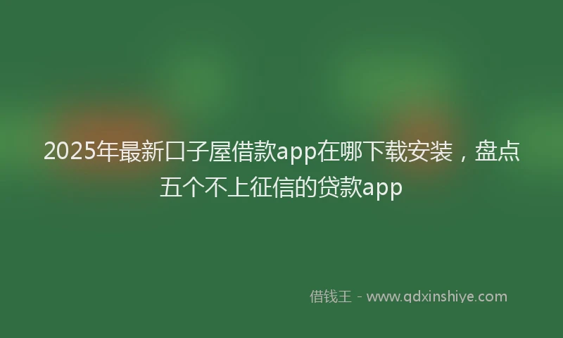 2025年最新口子屋借款app在哪下载安装，盘点五个不上征信的贷款app