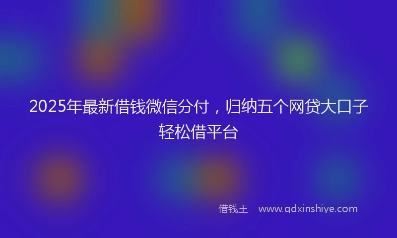 2025年最新借钱微信分付，归纳五个网贷大口子轻松借平台