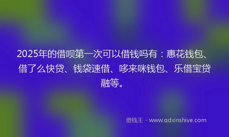 2025年的借呗第一次可以借钱吗有：惠花钱包、借了么快贷、钱袋速借、哆来咪钱包、乐借宝贷融等。
