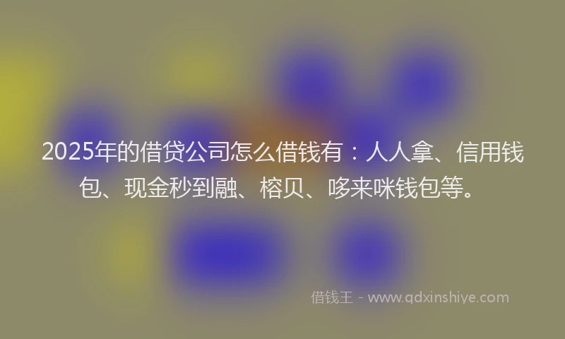 2025年的借贷公司怎么借钱有：人人拿、信用钱包、现金秒到融、榕贝、哆来咪钱包等。