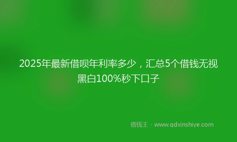 2025年最新借呗年利率多少，汇总5个借钱无视黑白100%秒下口子
