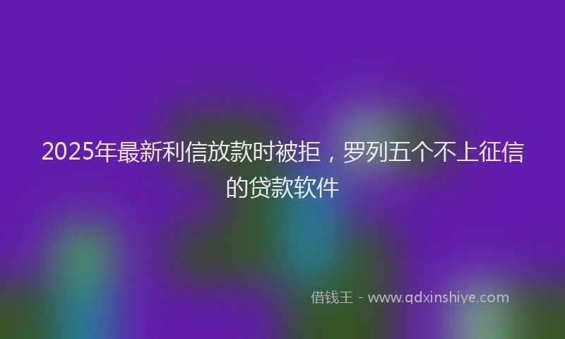 2025年最新利信放款时被拒，罗列五个不上征信的贷款软件