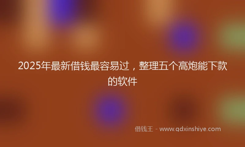 2025年最新借钱最容易过，整理五个高炮能下款的软件