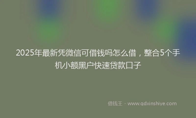 2025年最新凭微信可借钱吗怎么借，整合5个手机小额黑户快速贷款口子