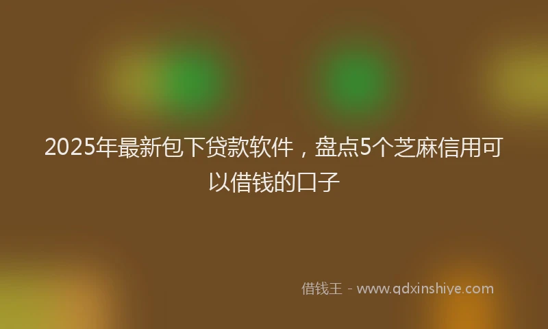 2025年最新包下贷款软件，盘点5个芝麻信用可以借钱的口子