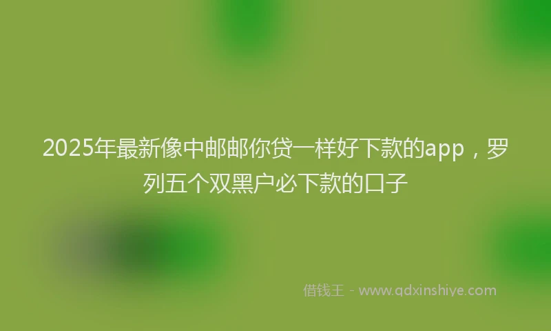 2025年最新像中邮邮你贷一样好下款的app,罗列五个双黑户必下款的口子