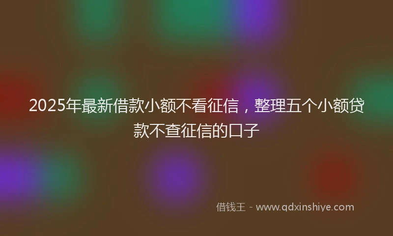 2025年最新借款小额不看征信，整理五个小额贷款不查征信的口子