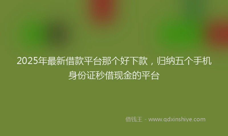 2025年最新借款平台那个好下款，归纳五个手机身份证秒借现金的平台