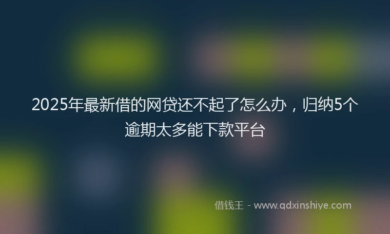 2025年最新借的网贷还不起了怎么办，归纳5个逾期太多能下款平台