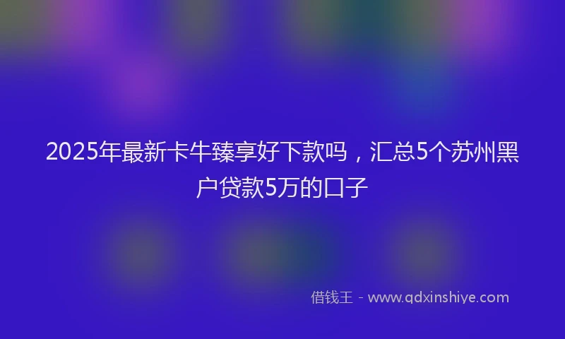 2025年最新卡牛臻享好下款吗，汇总5个苏州黑户贷款5万的口子
