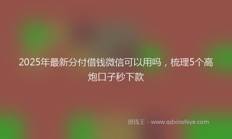2025年最新分付借钱微信可以用吗，梳理5个高炮口子秒下款
